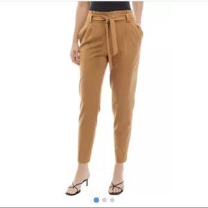 Calvin Klein NWT Women's Suit Pants Tie Waist And Zipper Button Brown Size 12